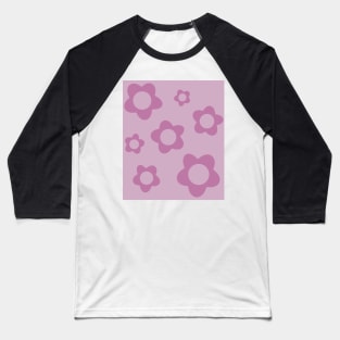 pattern flower aesthetic old pink purple Baseball T-Shirt